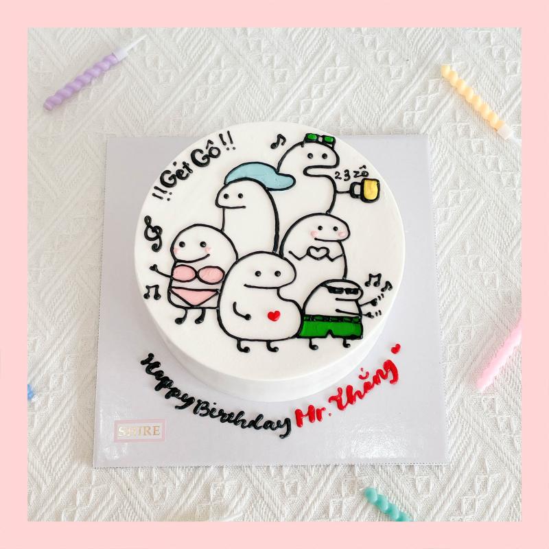 Bánh kem vẽ hình ngộ nghĩnh đáng yêu - Bánh kem sinh nhật