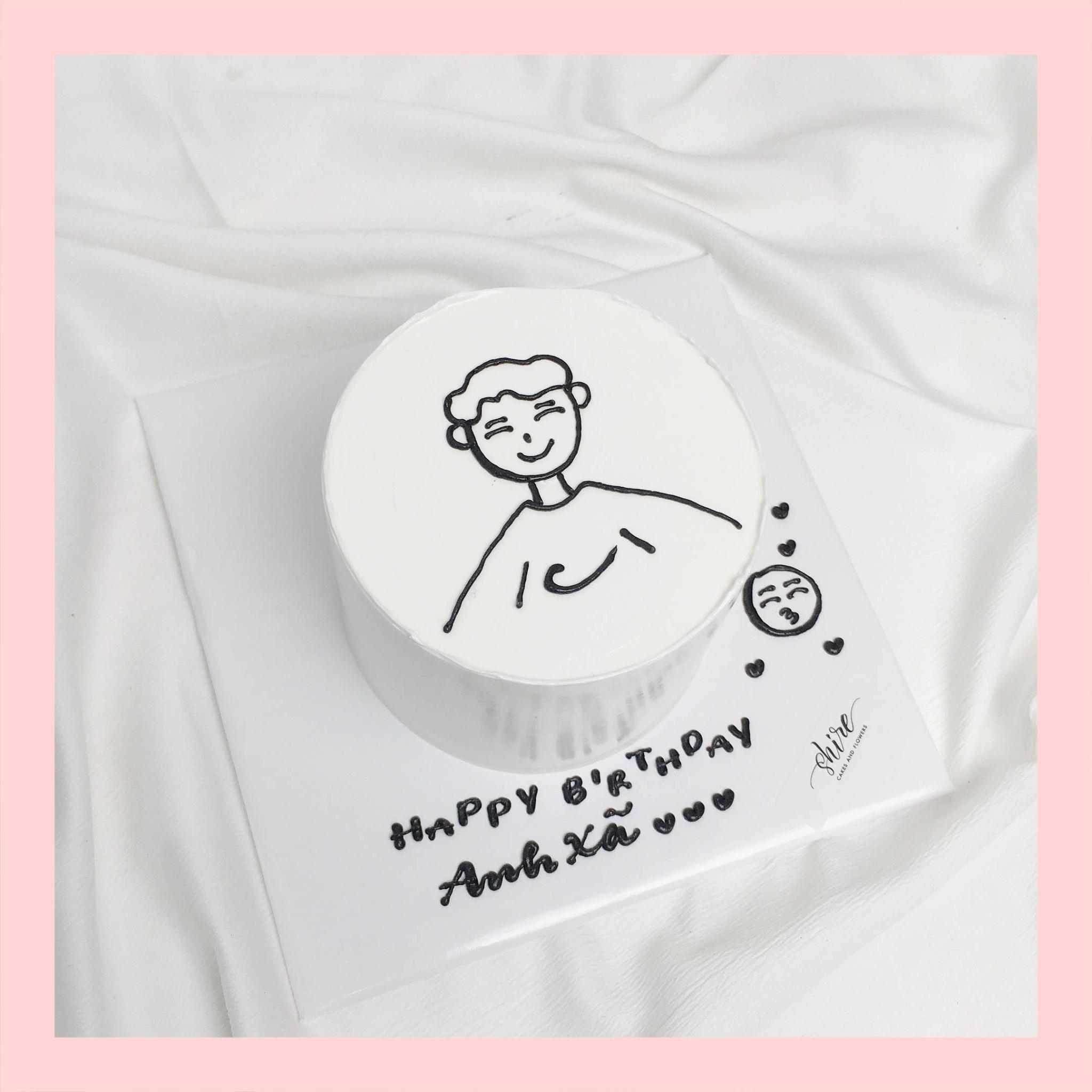 Bánh mini vẽ người - Bánh kem bơ mini 10-12cm