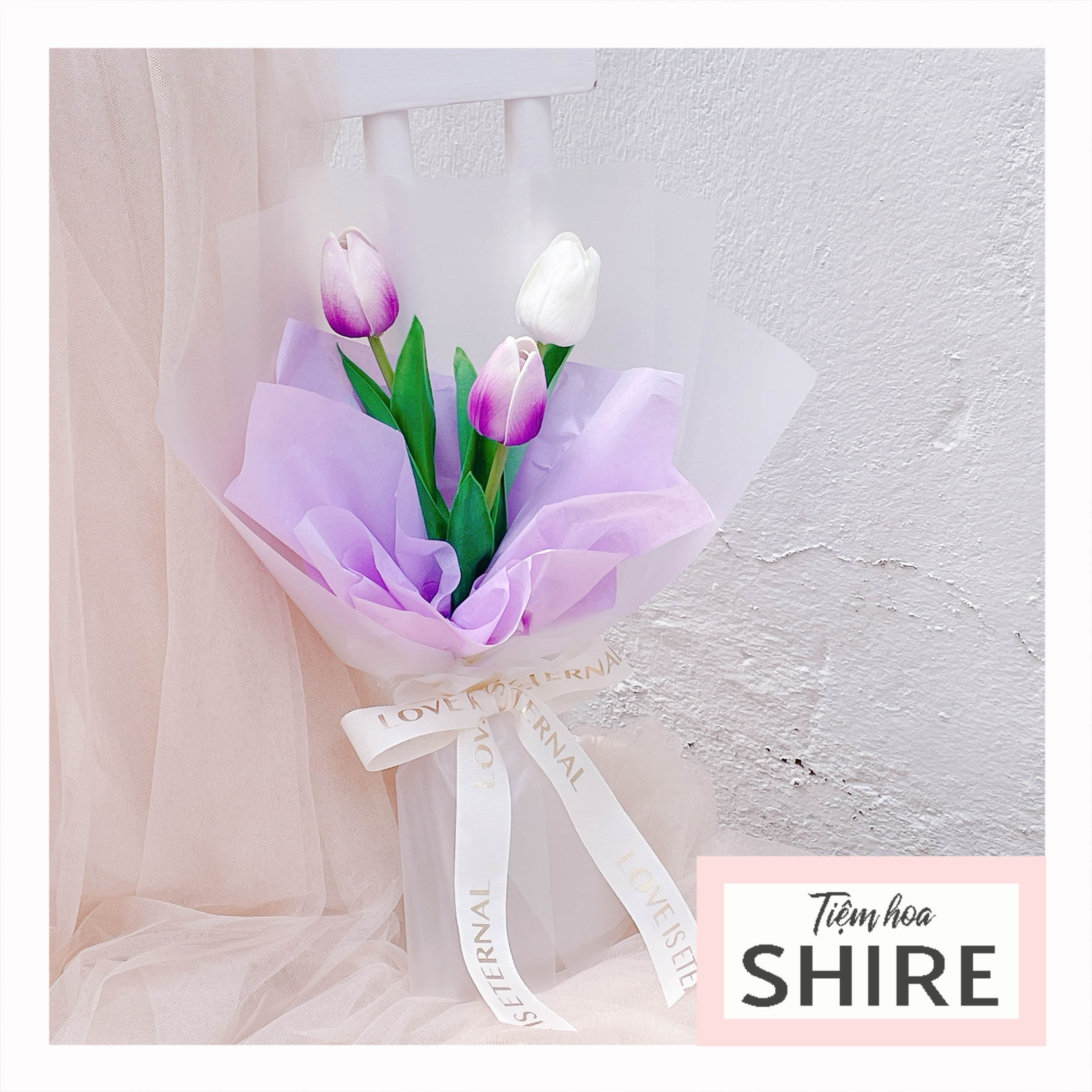 Hoa tulip PU dạng bó