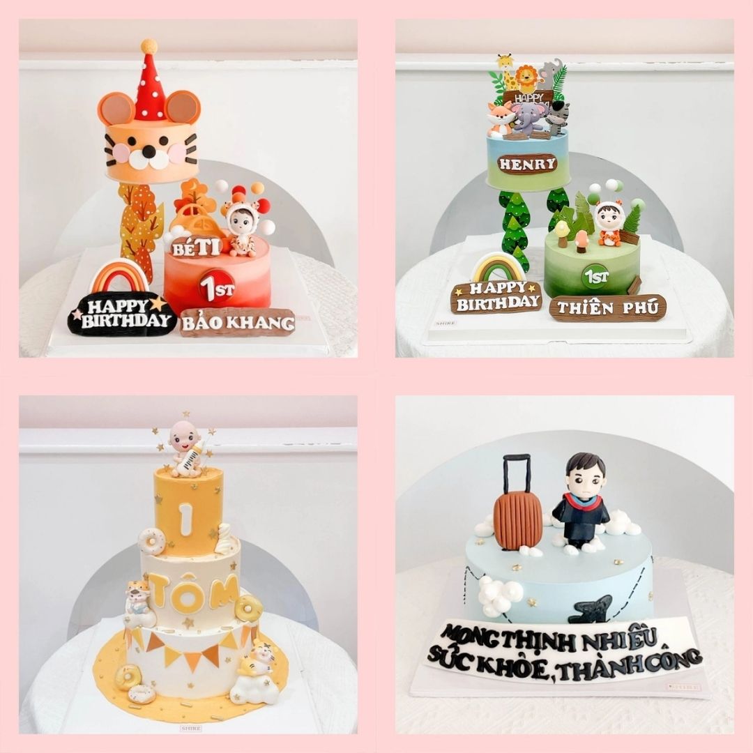Bánh kem tạo hình em bé trai 3D xinh xắn cho bé trai - Bánh kem fondant