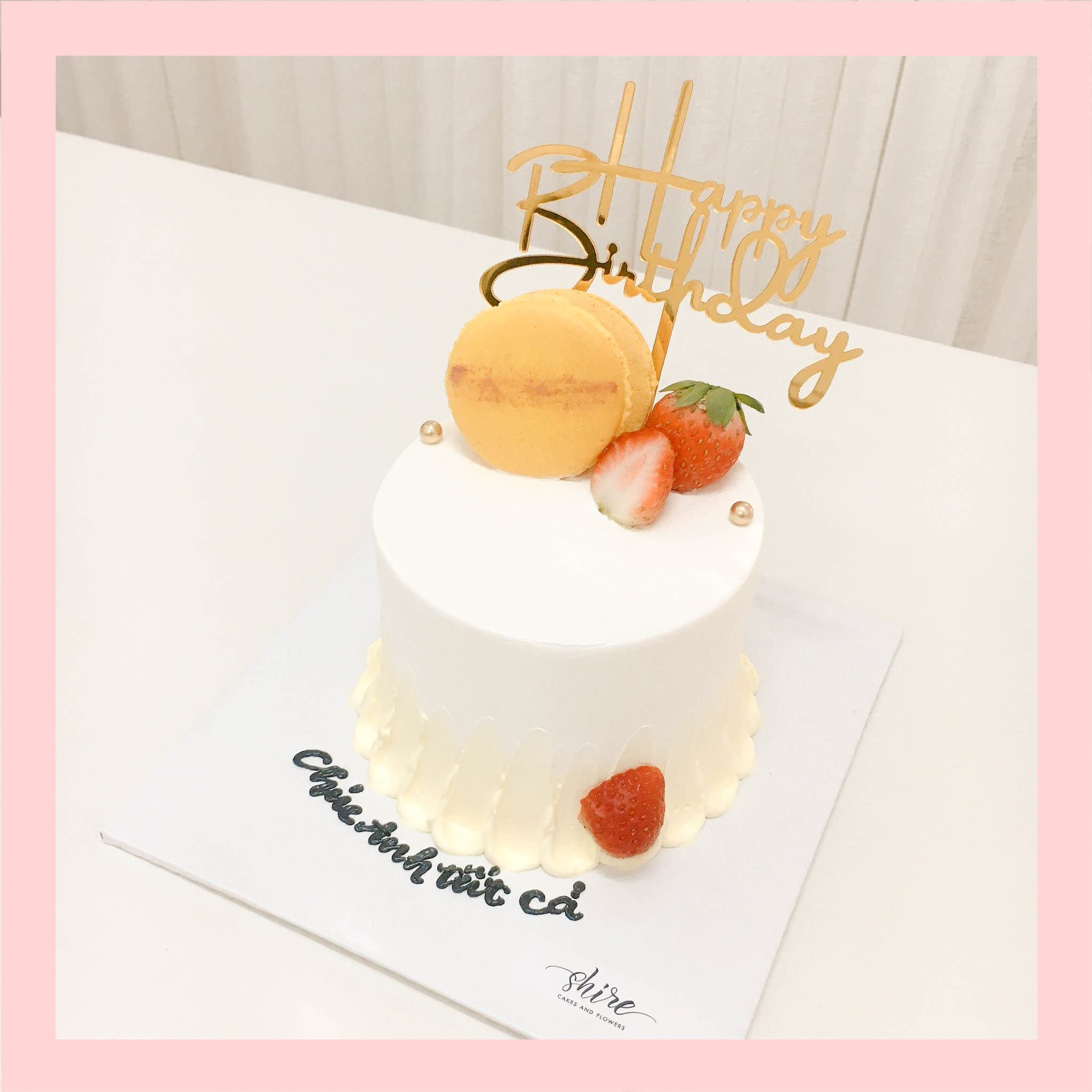 Bánh mini trang trí macaron- Bánh kem bơ mini 10-12cm