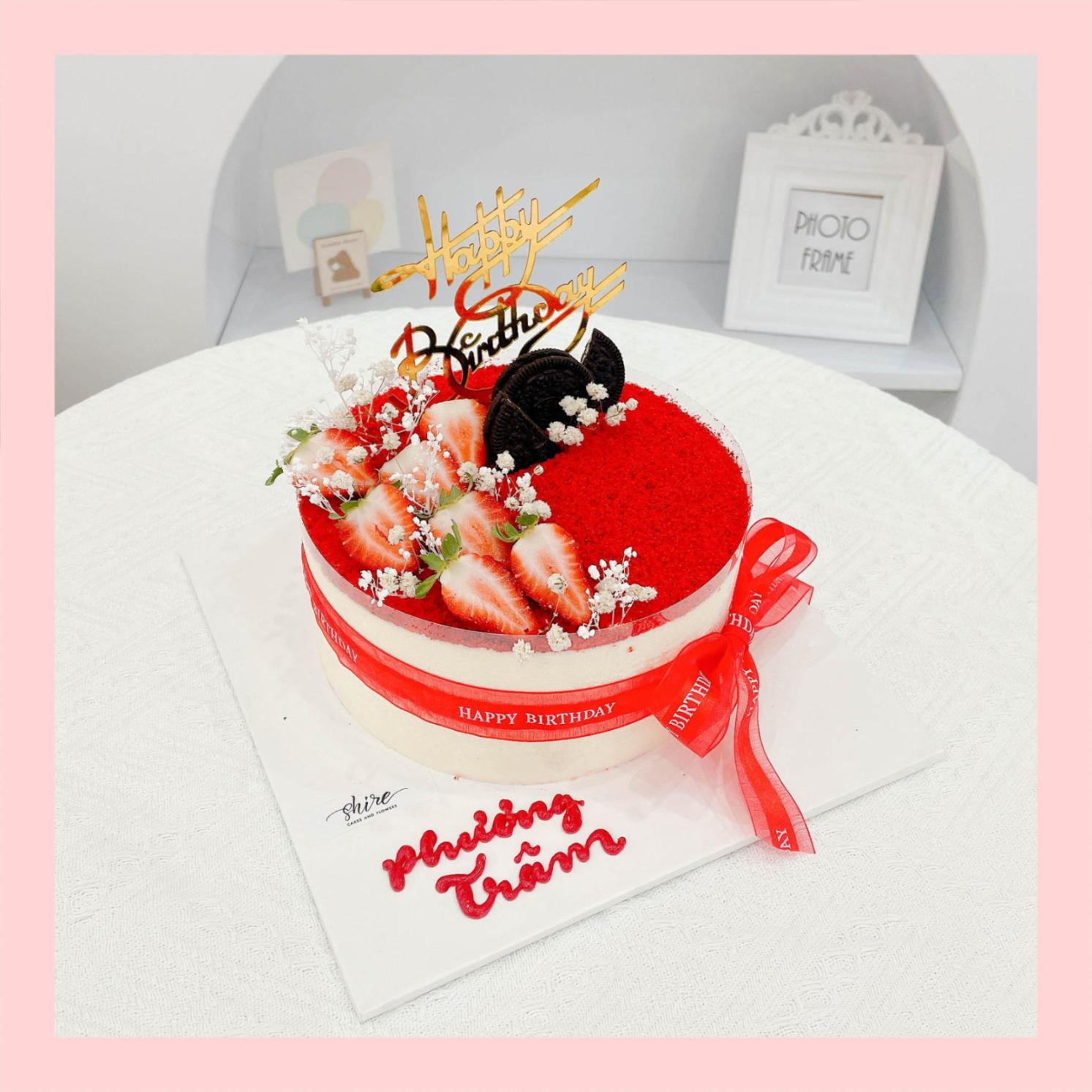 Tiramisu phủ redvelvet  - Bánh kem tiramisu dạng ổ