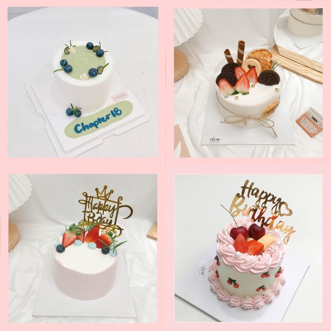 Bánh mini trang trí trái cây - Bánh kem bơ mini 10-12cm