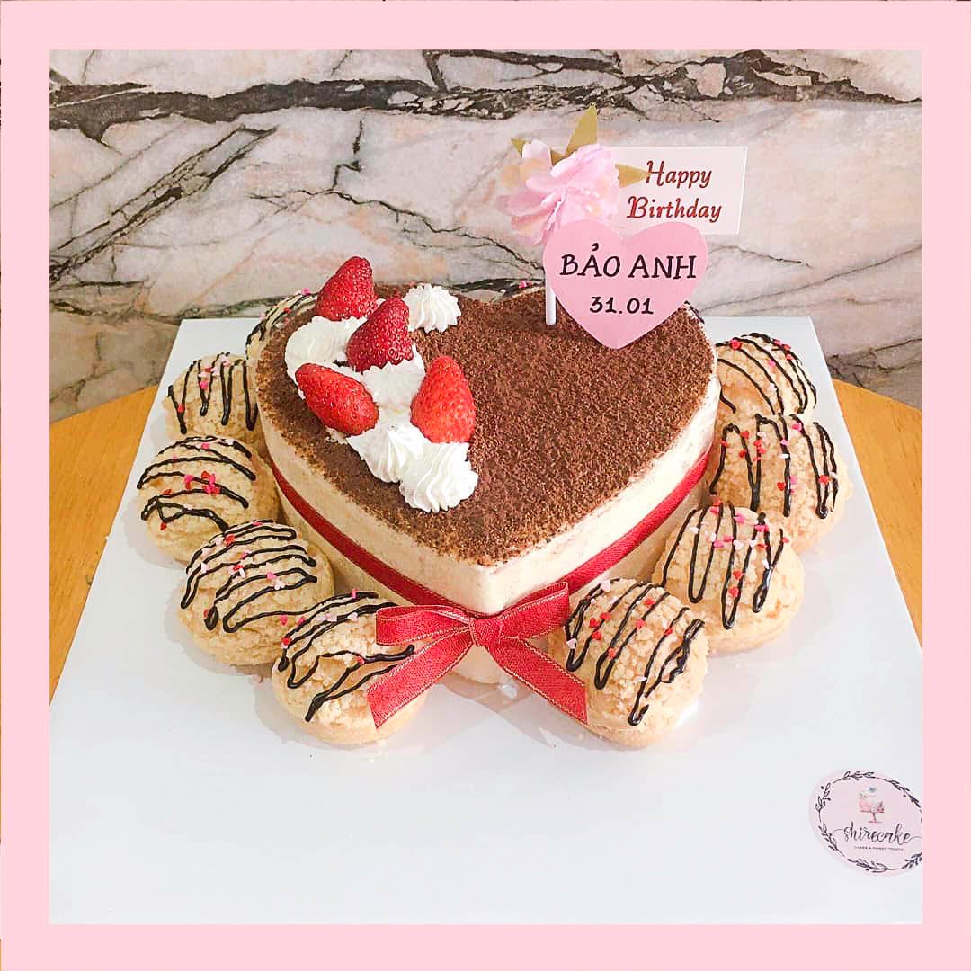Tiramisu trái tim - Bánh kem tiramisu dạng ổ