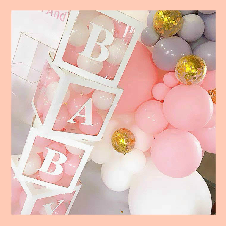 Set hộp chữ "BABY" (KHÔNG KÈM BÓNG NHỎ BÊN TRONG)