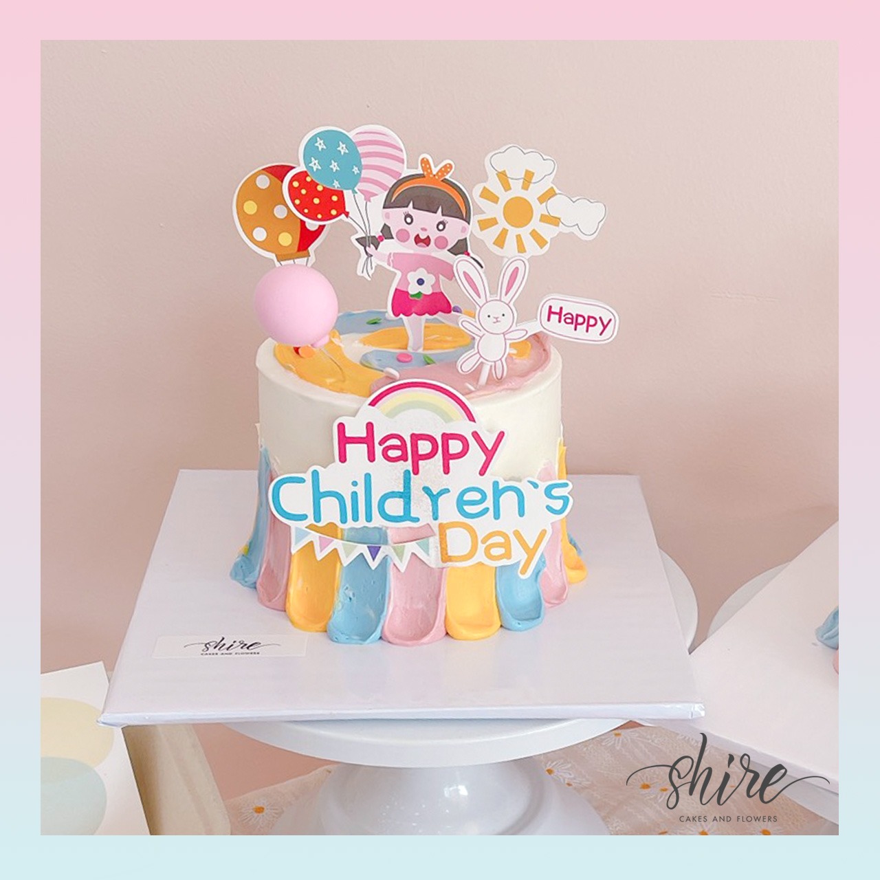 Bánh mini trang trí đồ chơi thú cute cho bé gái  - Bánh kem bơ mini 10-12cm