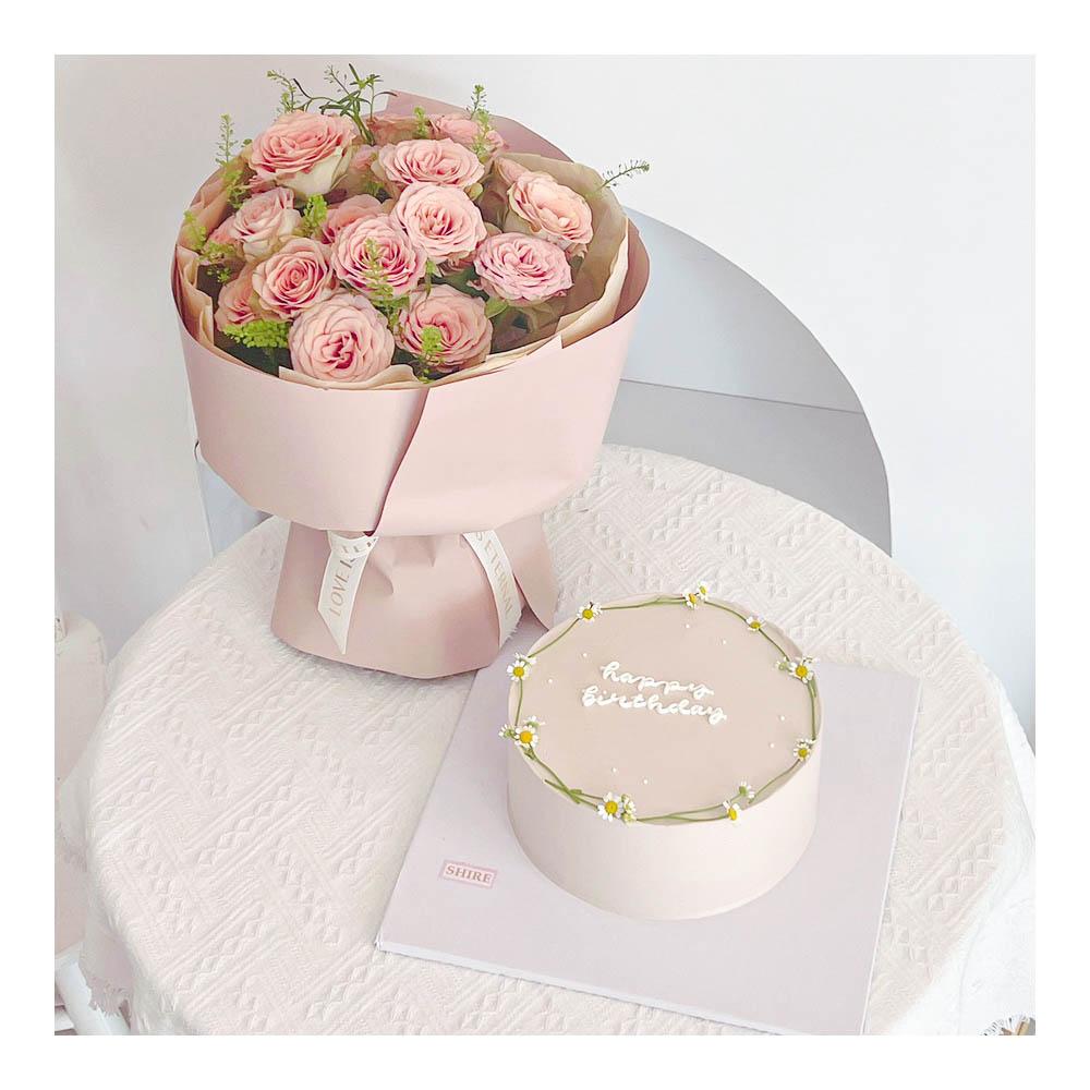 Set bánh & hoa tone cappuccino