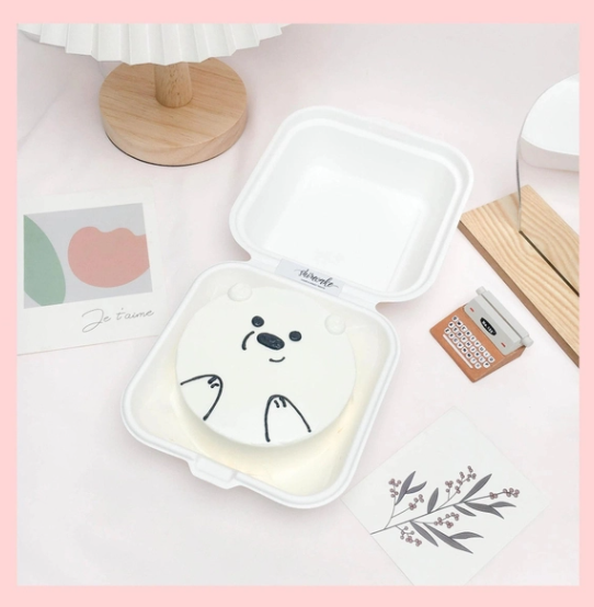 Mini Bento hình gấu dễ thương - Bánh kem bơ mini hộp bã mía