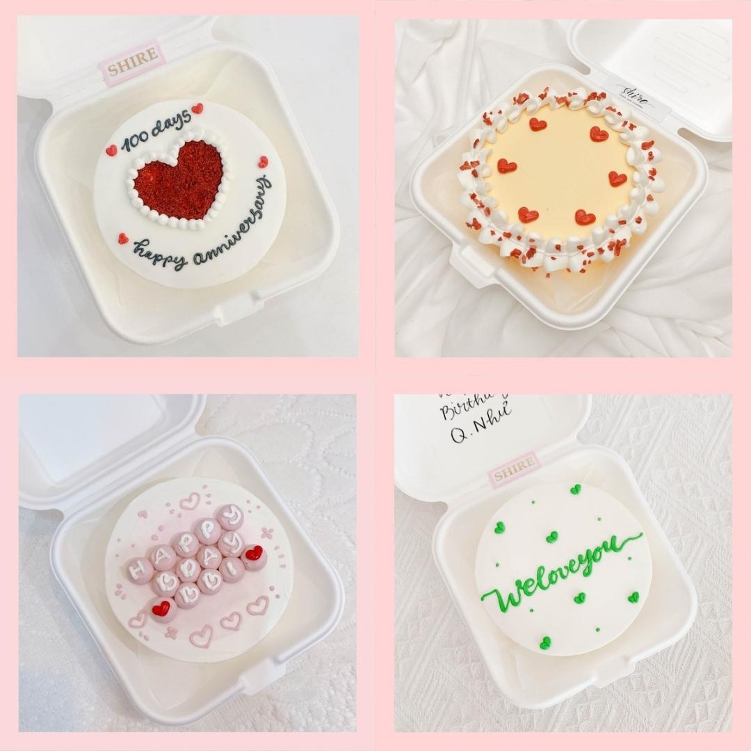 Mini Bento tình yêu - Bánh kem bơ mini hộp bã mía