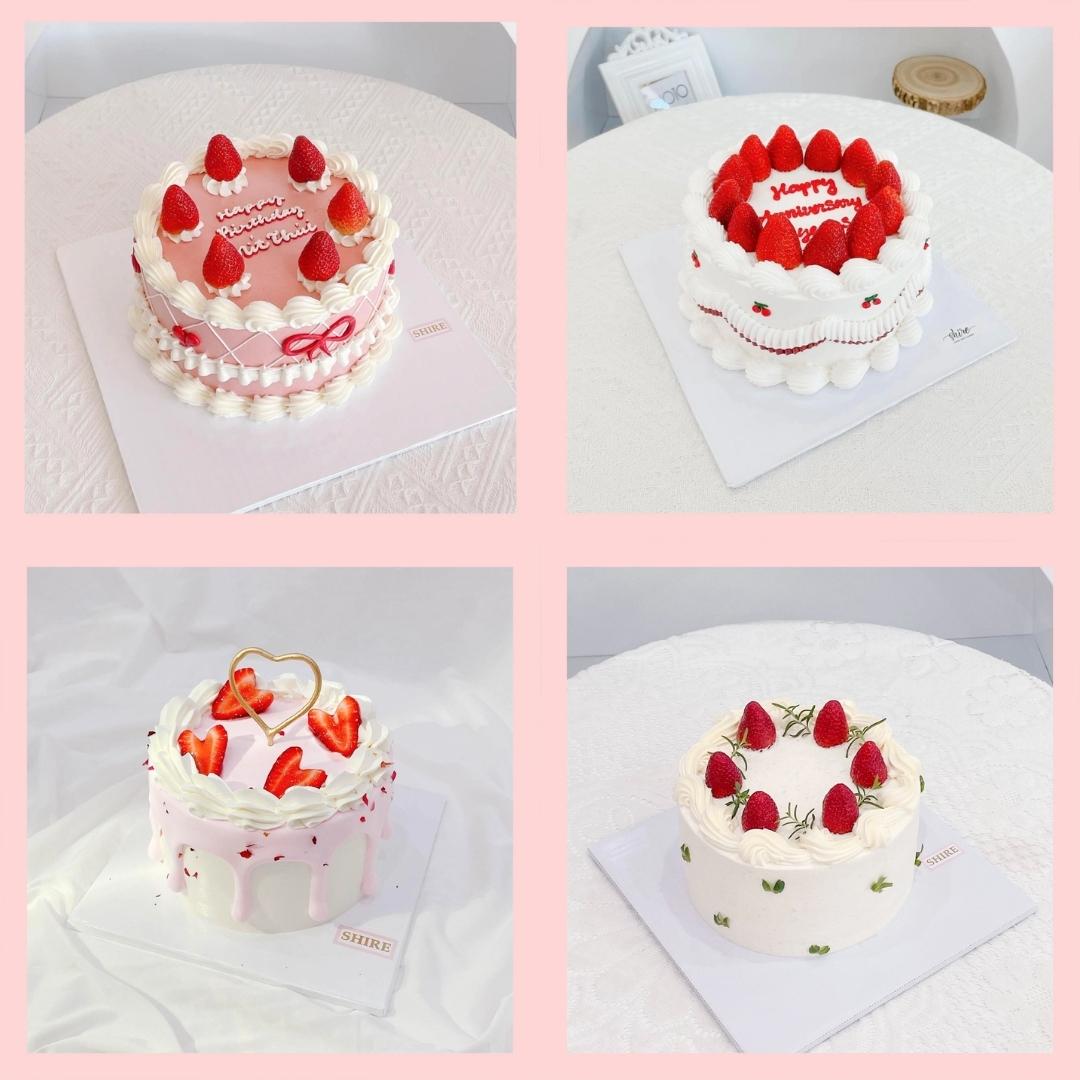 Bánh trang trí dâu kiểu Hàn Quốc - Bánh kem sinh nhật