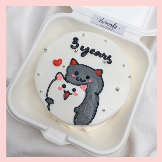 Mini Bento hình mèo dễ thương - Bánh kem bơ mini hộp bã mía