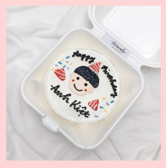 Mini Bento vẽ người - Bánh kem bơ mini hộp bã mía