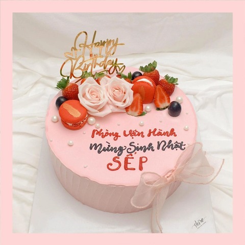 Bánh kem 1 tầng theo logo doanh nghiệp/công ty