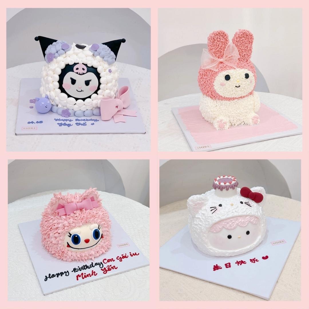 Bánh kem chủ đề nhân vật hoạt hình Sanrio/Labubu/Capybara/Crybaby dễ thương - Bánh sinh nhật trẻ em