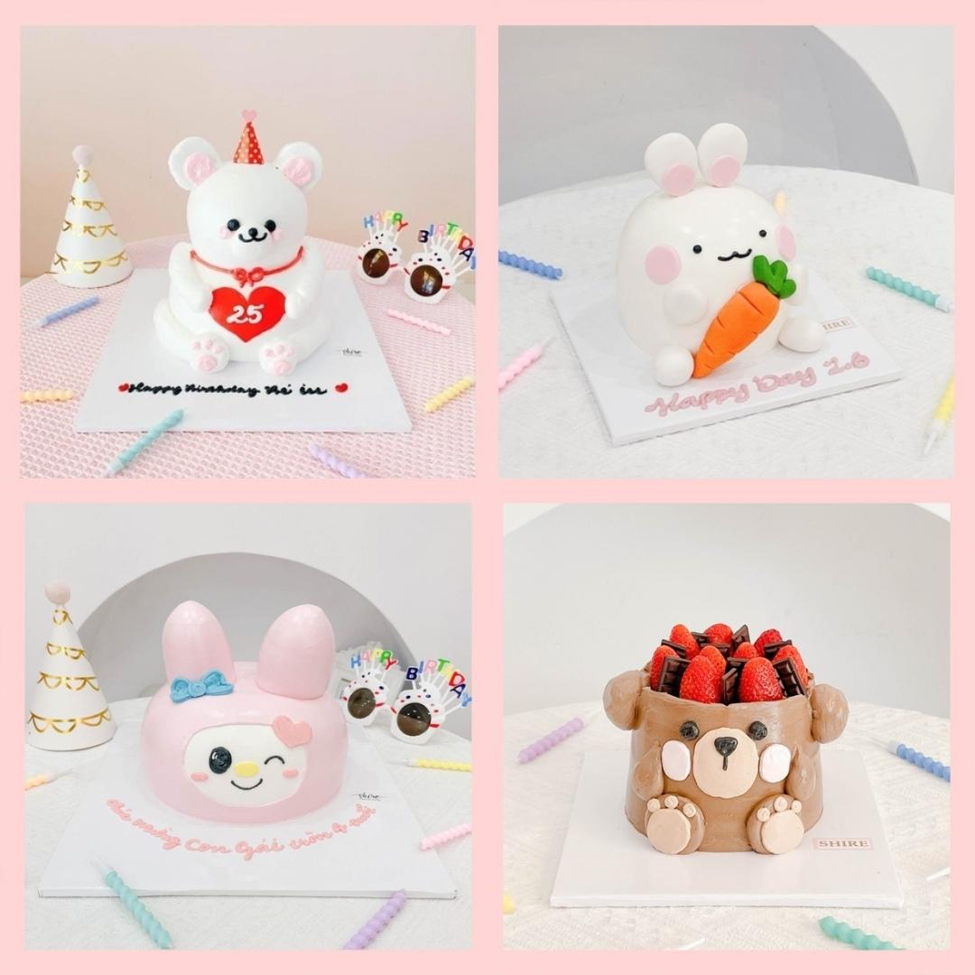 Bánh tạo hình con gấu/ con thỏ 3D - Bánh sinh nhật trẻ em