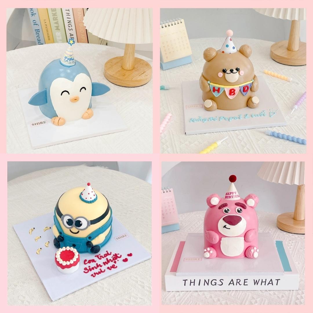 Bánh mini tạo hình thú cute  - Bánh kem bơ mini 10-12cm