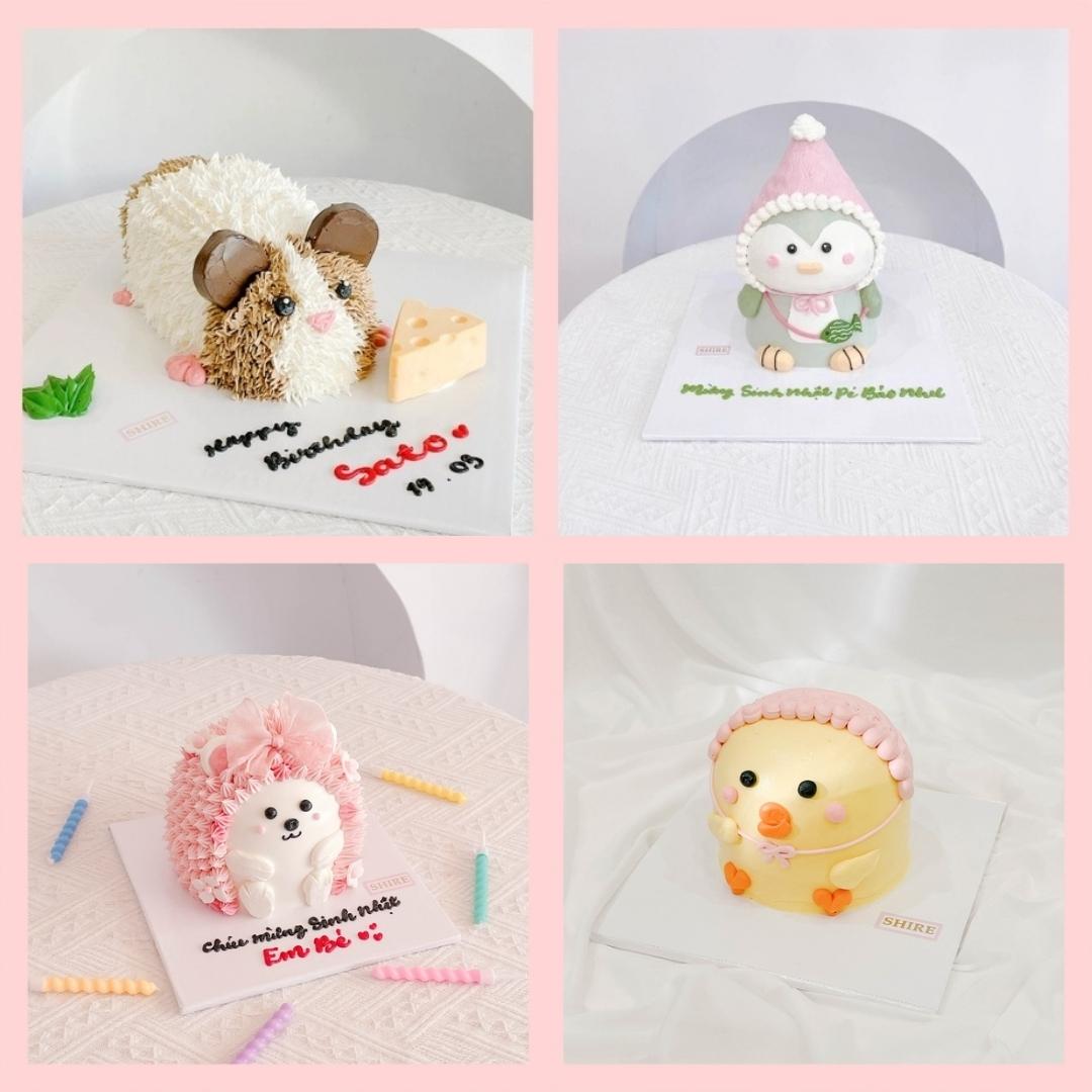 Bánh tạo hình con chuột/chim cánh cụt/con cừu/con vịt 3D - Bánh sinh nhật trẻ em