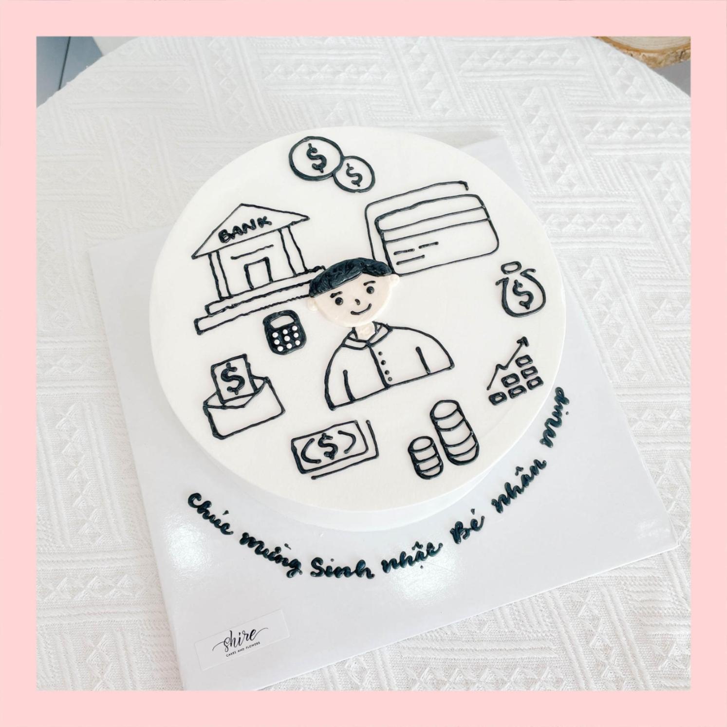 Bánh kem vẽ hình nghề nghiệp - Bánh kem sinh nhật