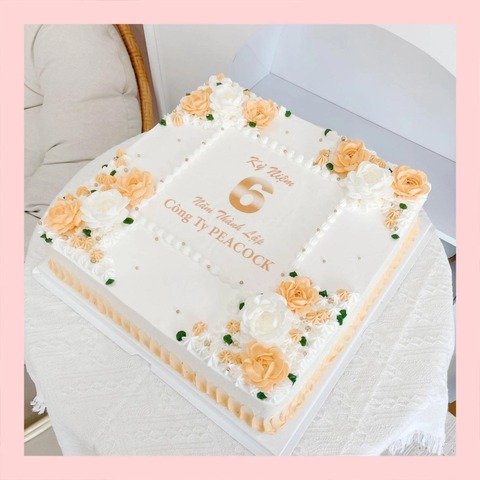 Bánh kem 1 tầng theo logo doanh nghiệp/công ty