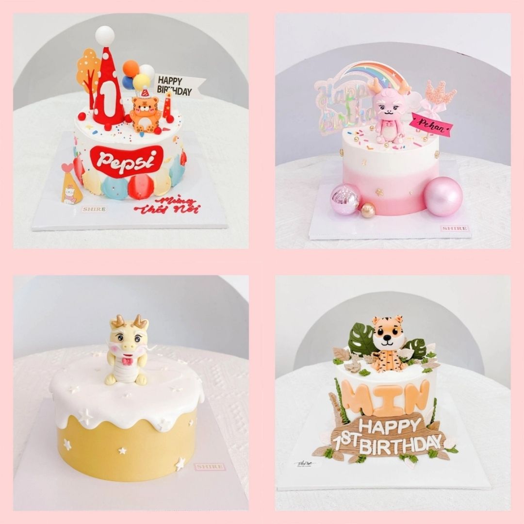 Bánh kem tạo hình con hổ/ con rồng cho bé - Bánh kem fondant