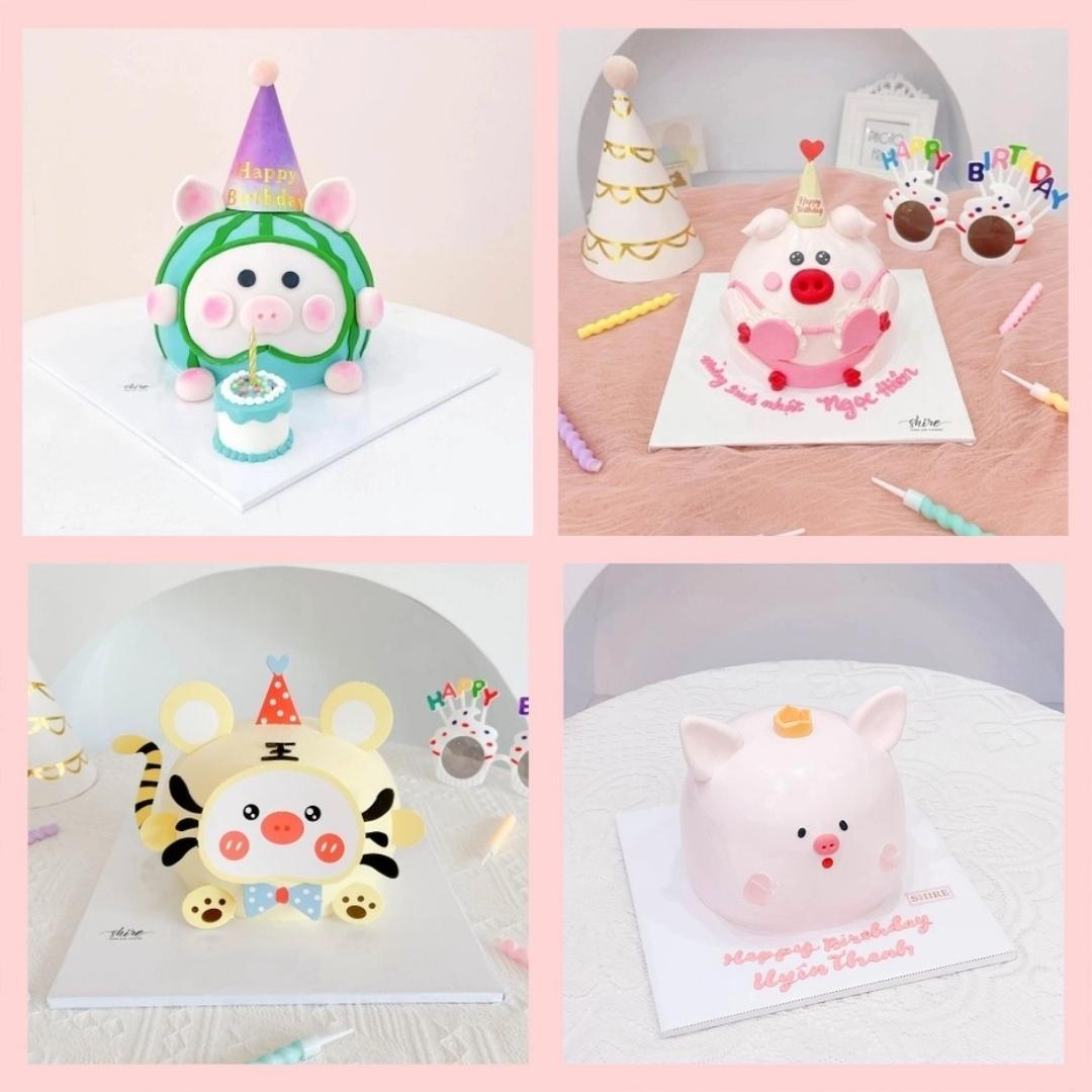 Bánh tạo hình con heo 3D - Bánh sinh nhật trẻ em