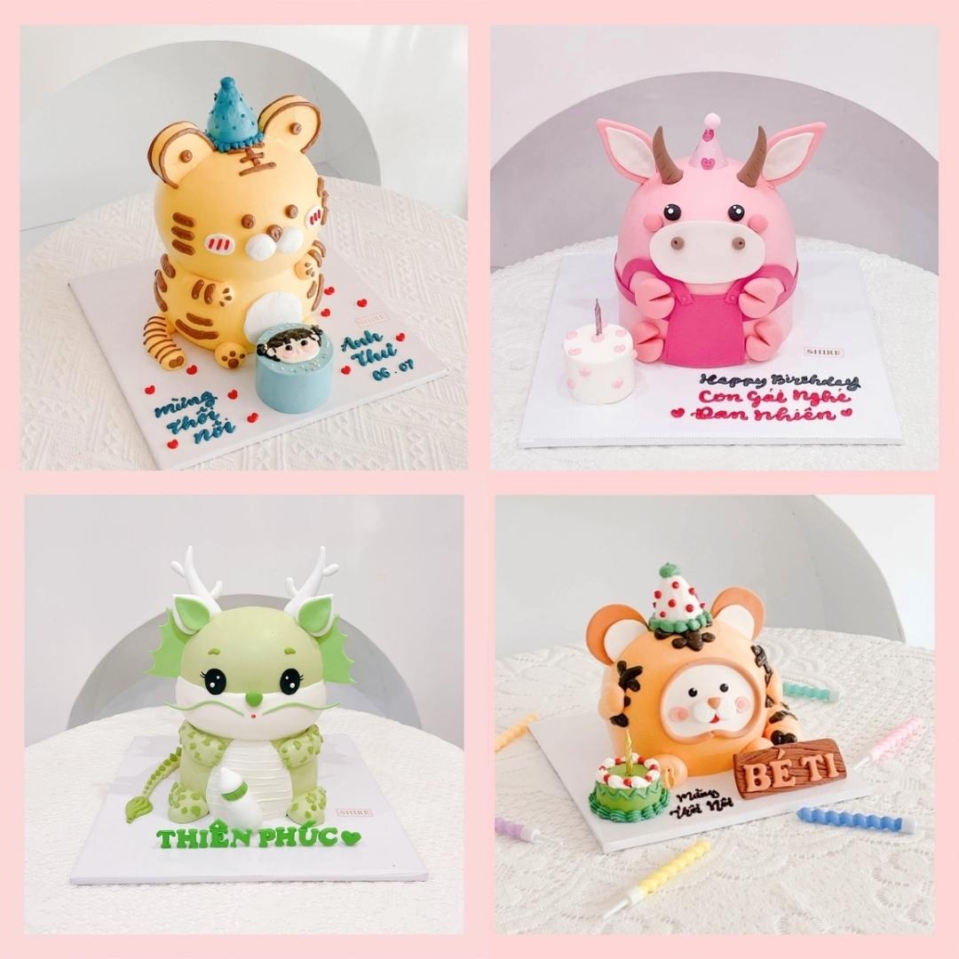 Bánh tạo hình Khủng Long/ con trâu/ con hổ/con rồng 3D - Bánh sinh nhật trẻ em