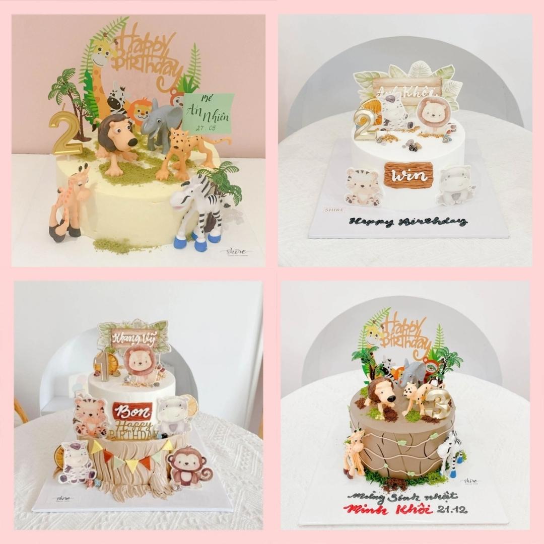 Bánh kem Safari World, khu rừng động vật - Bánh sinh nhật bé trai