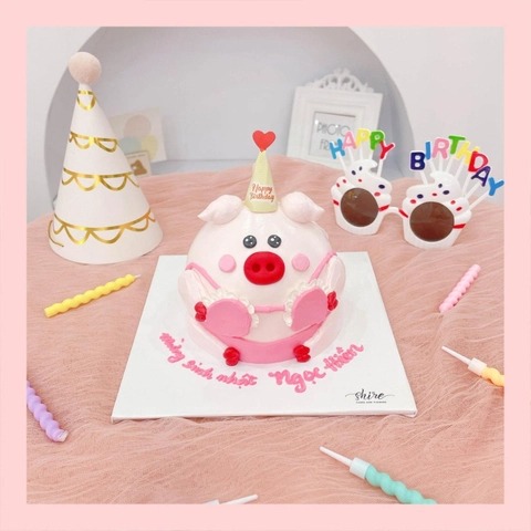 Bánh tạo hình con heo 3D - Bánh sinh nhật trẻ em