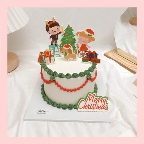 Bánh mini trang trí đồ chơi thú cute cho bé trai  - Bánh kem bơ mini 10-12cm