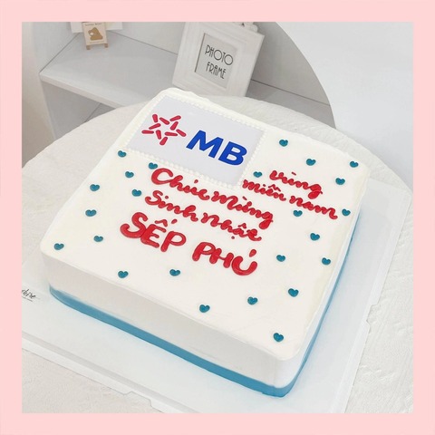 Bánh kem 1 tầng theo logo doanh nghiệp/công ty