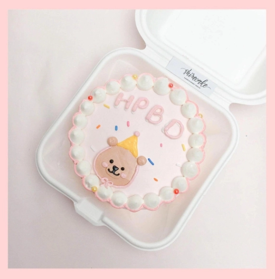 Mini Bento hình gấu dễ thương - Bánh kem bơ mini hộp bã mía