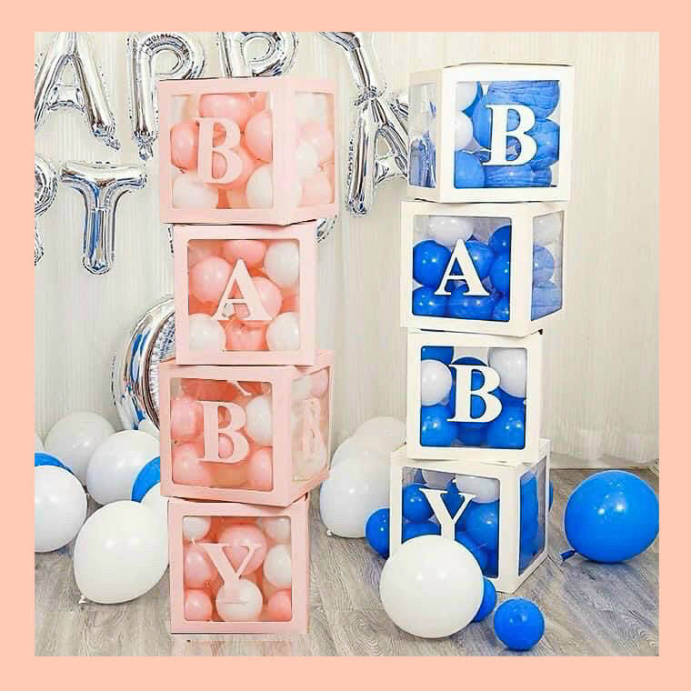 Set hộp chữ "BABY" (KHÔNG KÈM BÓNG NHỎ BÊN TRONG)