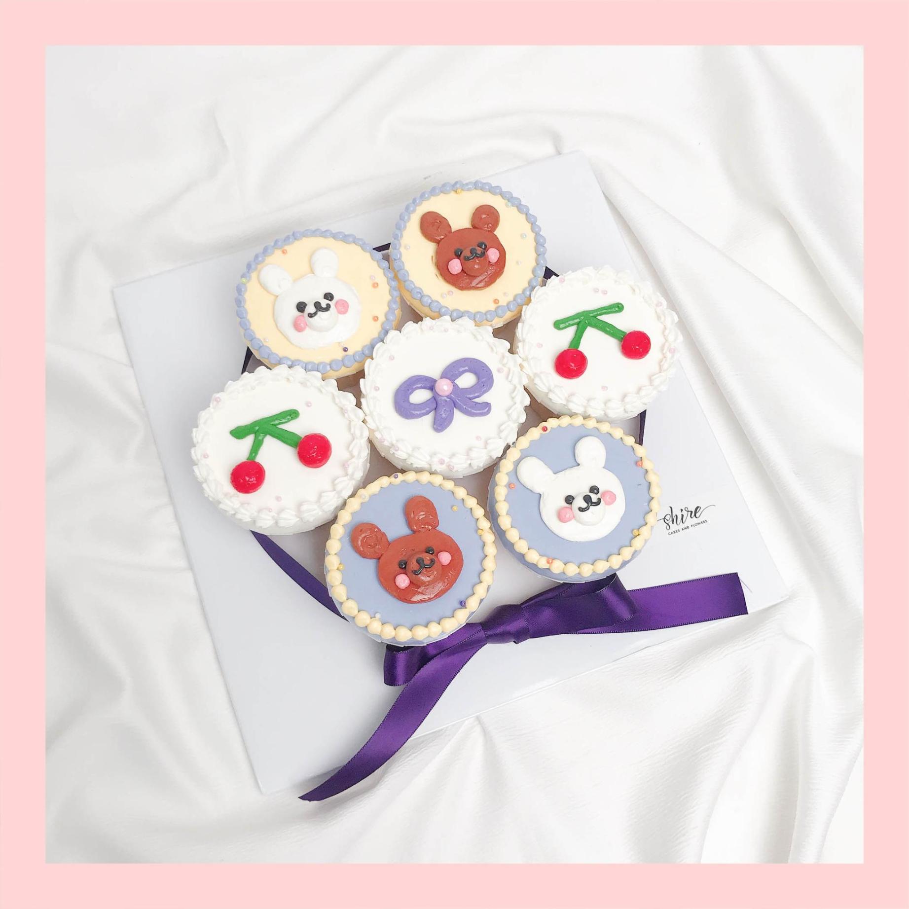 Cupcake xếp vòng, xếp ổ tròn kem sữa- Bánh sinh nhật dạng cupcake ổ
