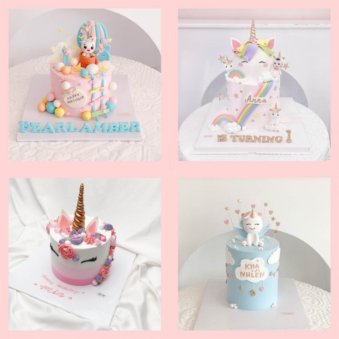 Bánh kem tạo hình kỳ lân Unicorn- Bánh kem fondant