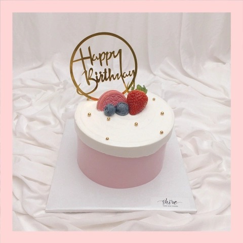 Bánh mini trang trí dâu tây - Bánh kem bơ mini 10-12cm