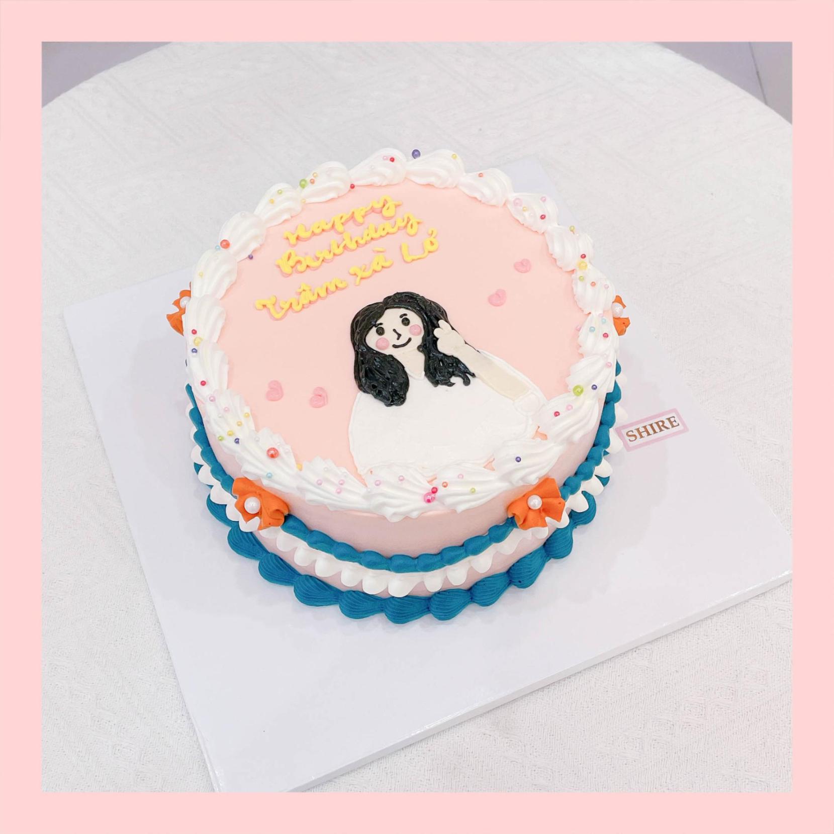 Bánh kem vẽ người nữ - Bánh kem sinh nhật cho nữ