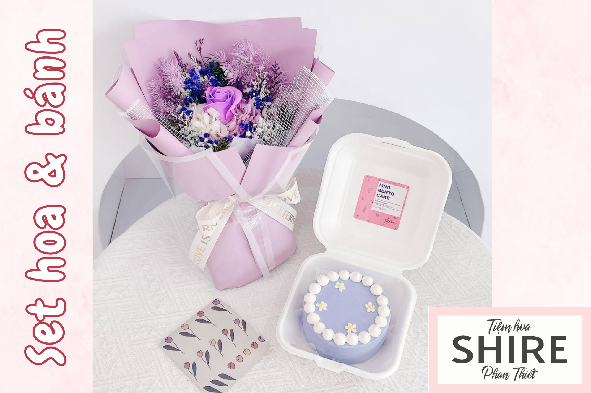 Set bánh mini bento & hoa