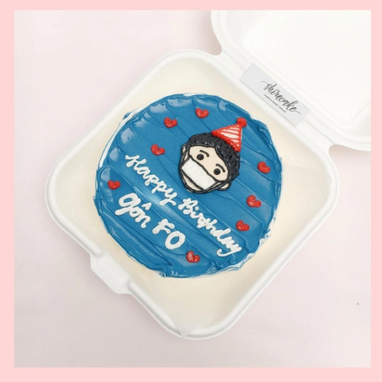 Mini Bento vẽ người - Bánh kem bơ mini hộp bã mía