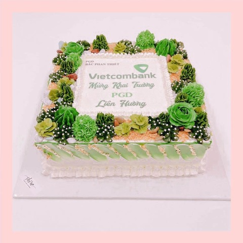 Bánh kem 1 tầng theo logo doanh nghiệp/công ty