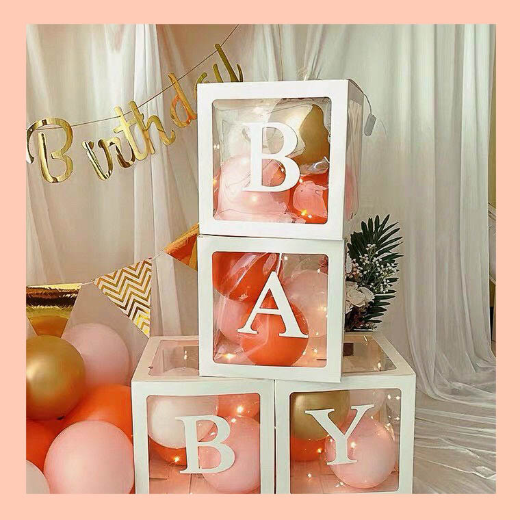 Set hộp chữ "BABY" (KHÔNG KÈM BÓNG NHỎ BÊN TRONG)