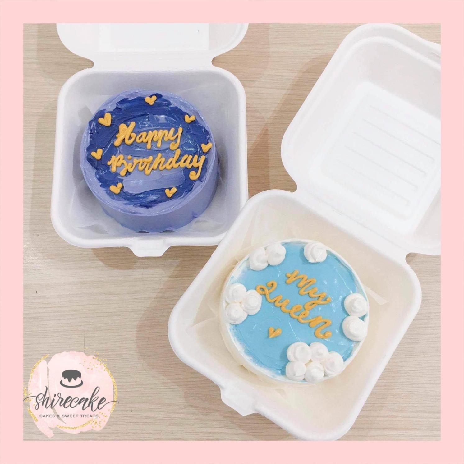 Mini Bento tone màu xanh dương - Bánh kem bơ mini hộp bã mía
