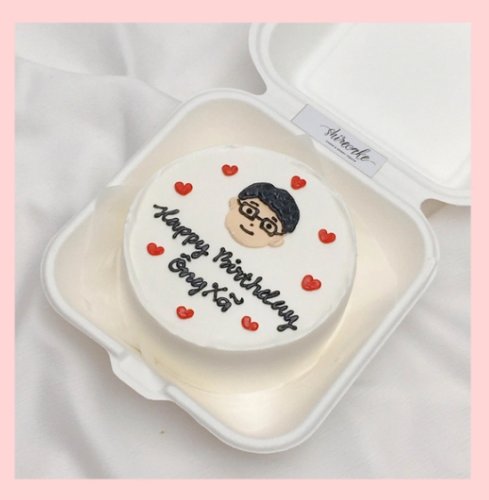 Mini Bento vẽ người - Bánh kem bơ mini hộp bã mía