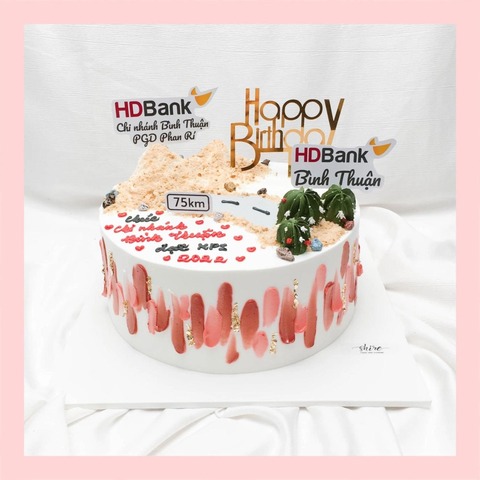 Bánh kem 1 tầng theo logo doanh nghiệp/công ty