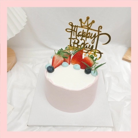 Bánh mini trang trí dâu tây - Bánh kem bơ mini 10-12cm