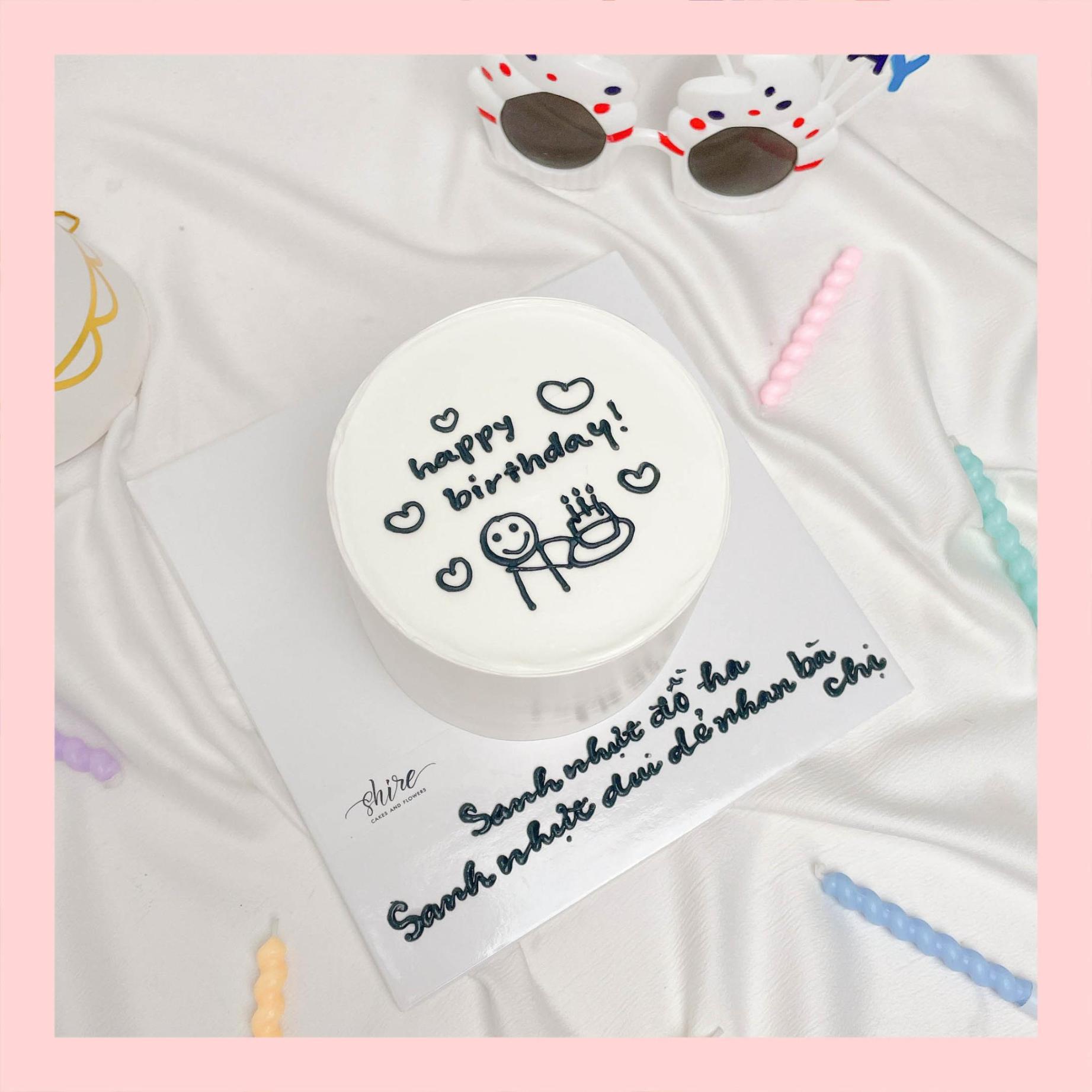 Bánh mini vẽ người - Bánh kem bơ mini 10-12cm