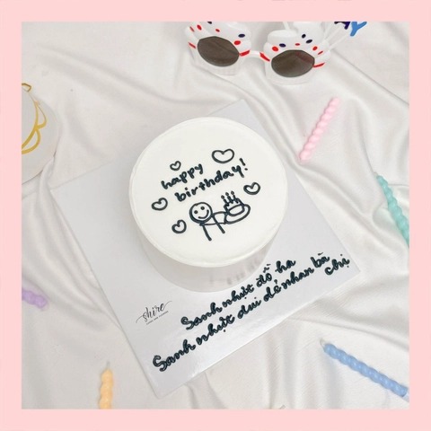 Bánh mini vẽ hình funny bựa - Bánh kem bơ mini 10-12cm