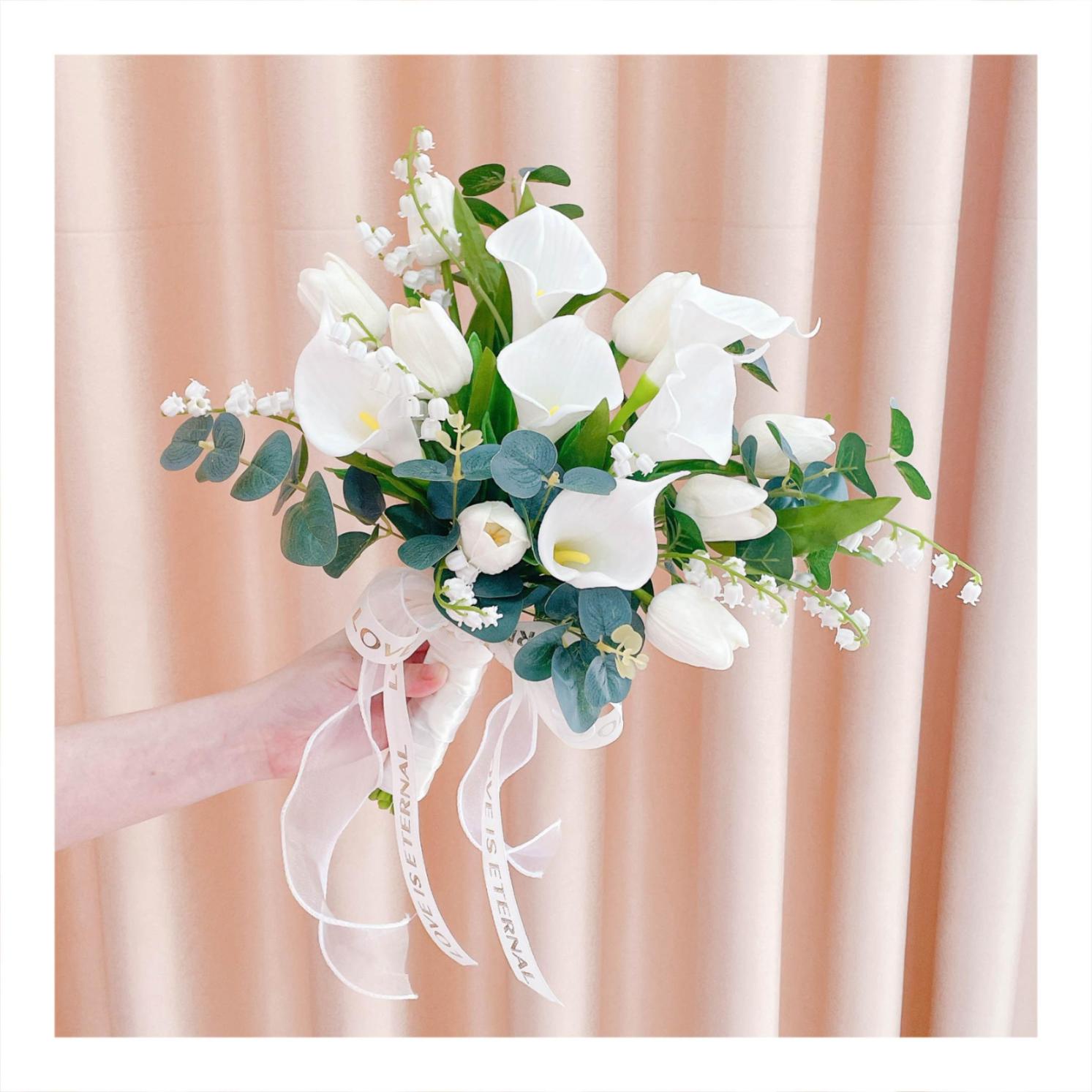 Bó hoa cưới cầm tay - Hoa khô/hoa bất tử