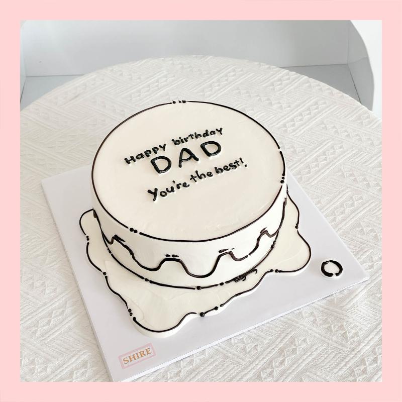 Bánh kem tone trắng đen - Bánh kem sinh nhật