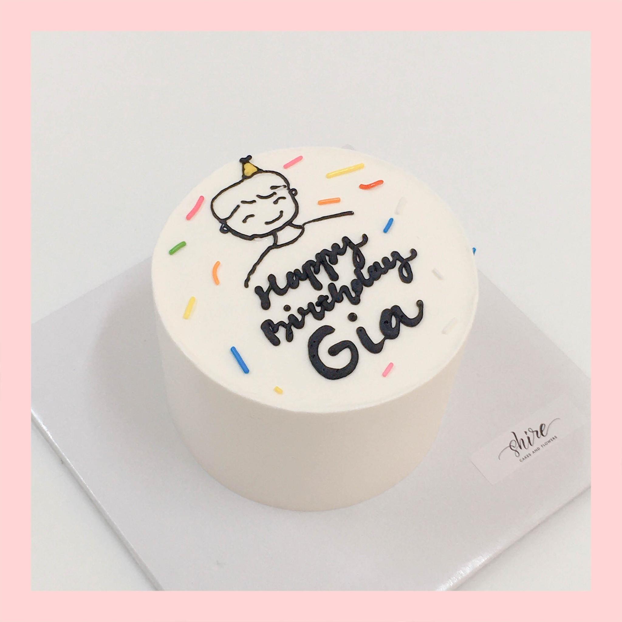 Bánh mini vẽ người - Bánh kem bơ mini 10-12cm