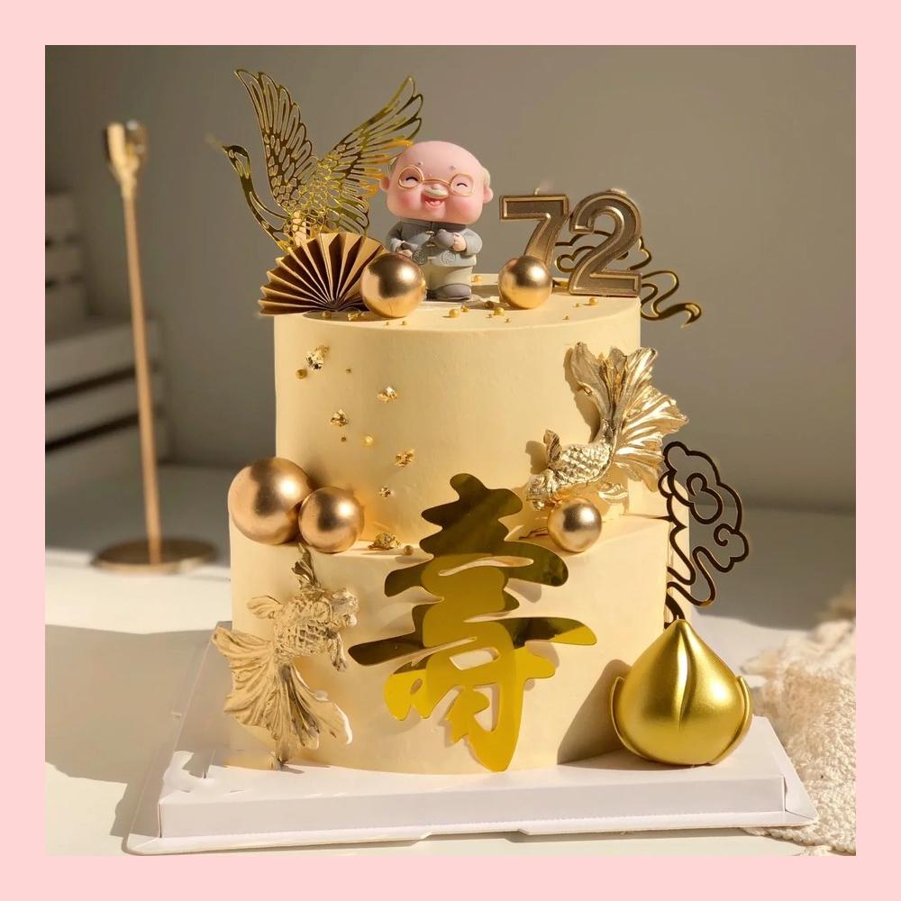 Bánh kem mừng thọ hiện đại